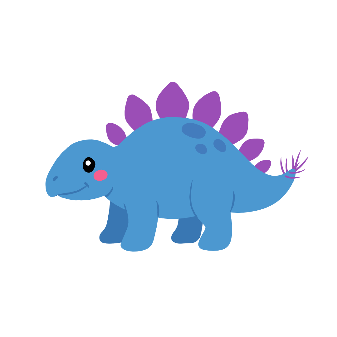 Stegi, de blauwe stegosaurus.